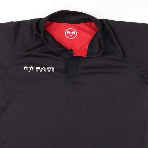 RAM Mens Black Striped   Polo Size S
