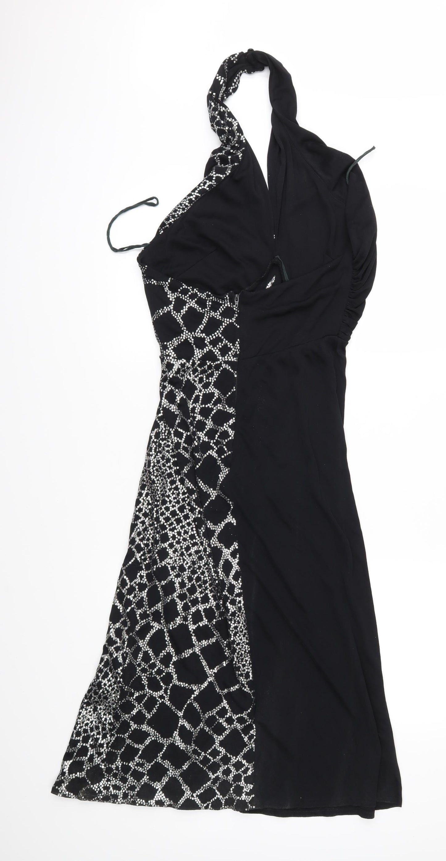 Anne Tyrrell Womens Black Animal Print  Fit & Flare  Size 12