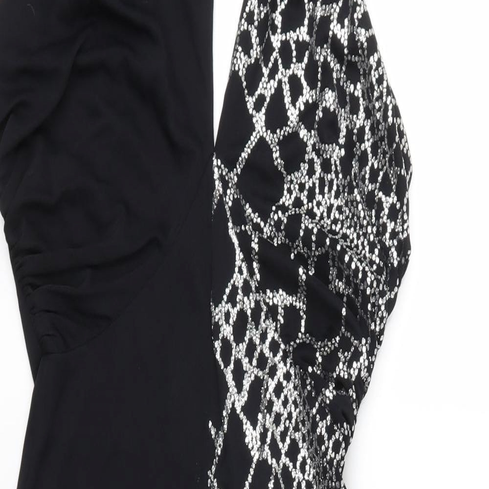 Anne Tyrrell Womens Black Animal Print  Fit & Flare  Size 12