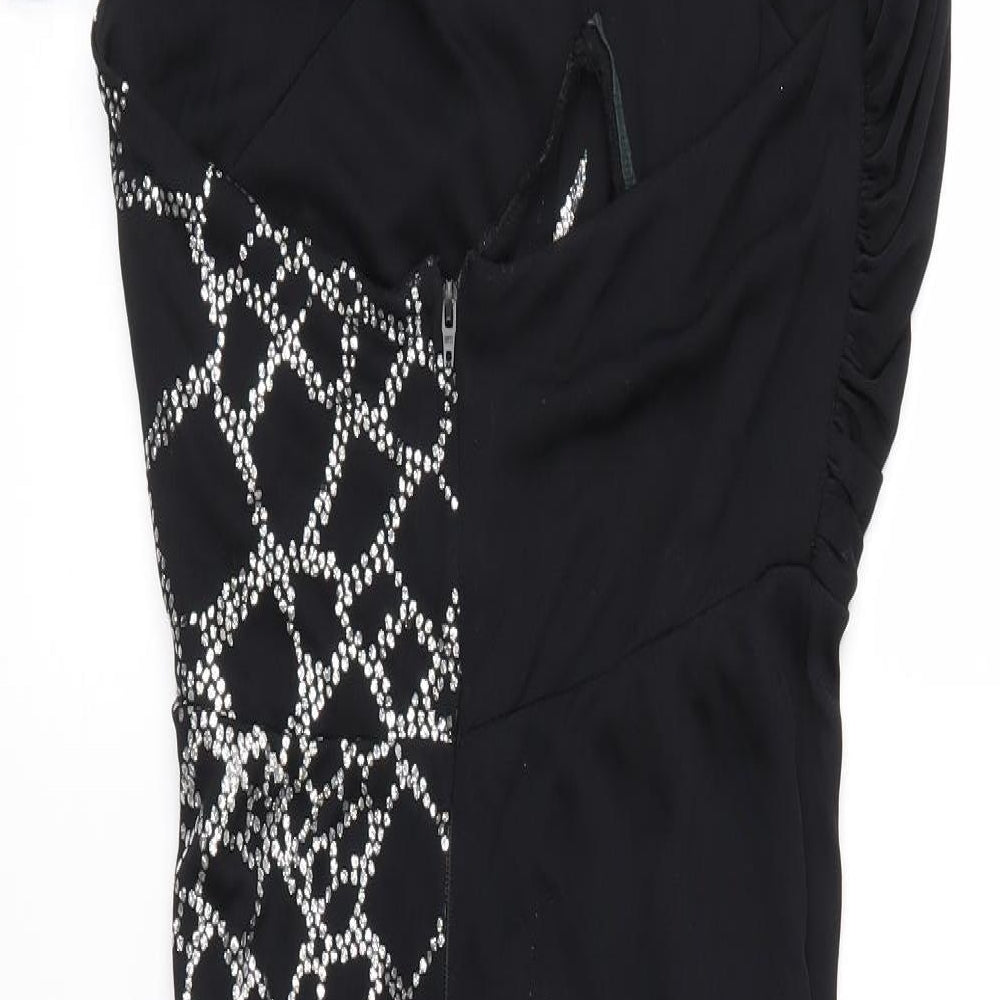 Anne Tyrrell Womens Black Animal Print  Fit & Flare  Size 12