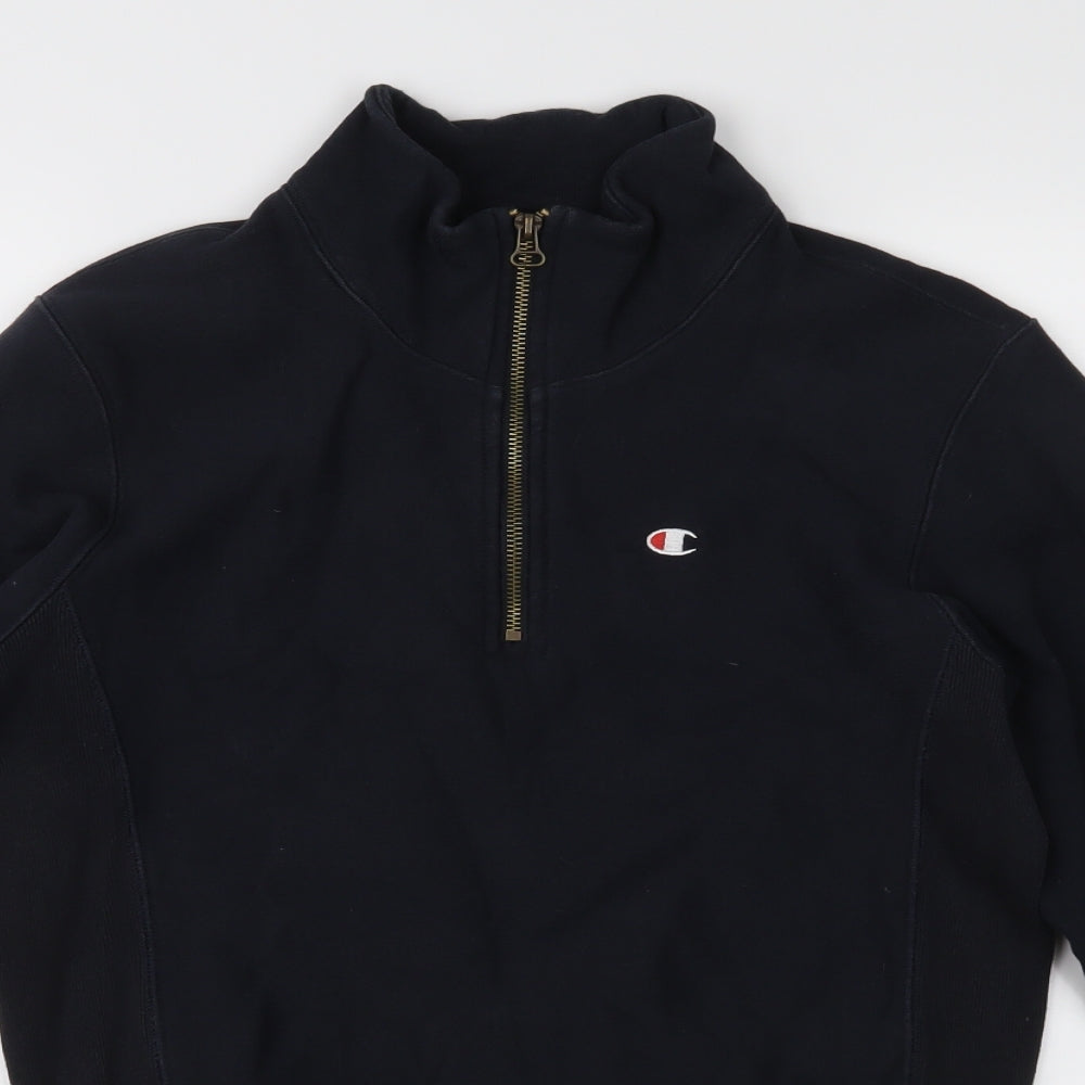 Champion Womens Blue  Jersey Full Zip Sweatshirt Size S