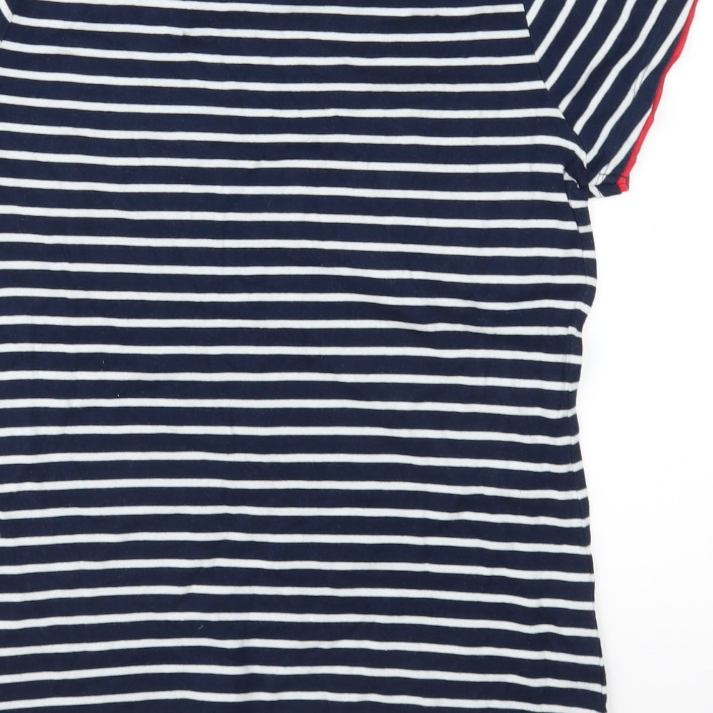 TU Womens Black Striped Jersey Ringer T-Shirt Size 16