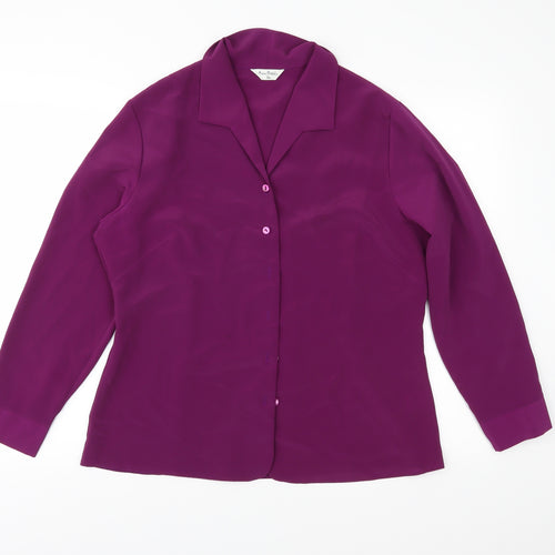 Anne Morella Womens Purple   Basic Blouse Size 16