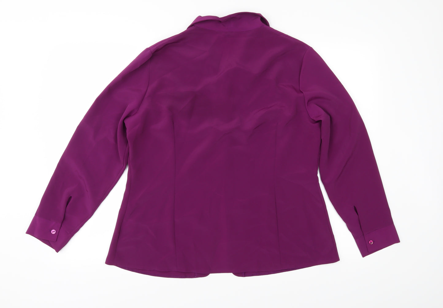 Anne Morella Womens Purple   Basic Blouse Size 16