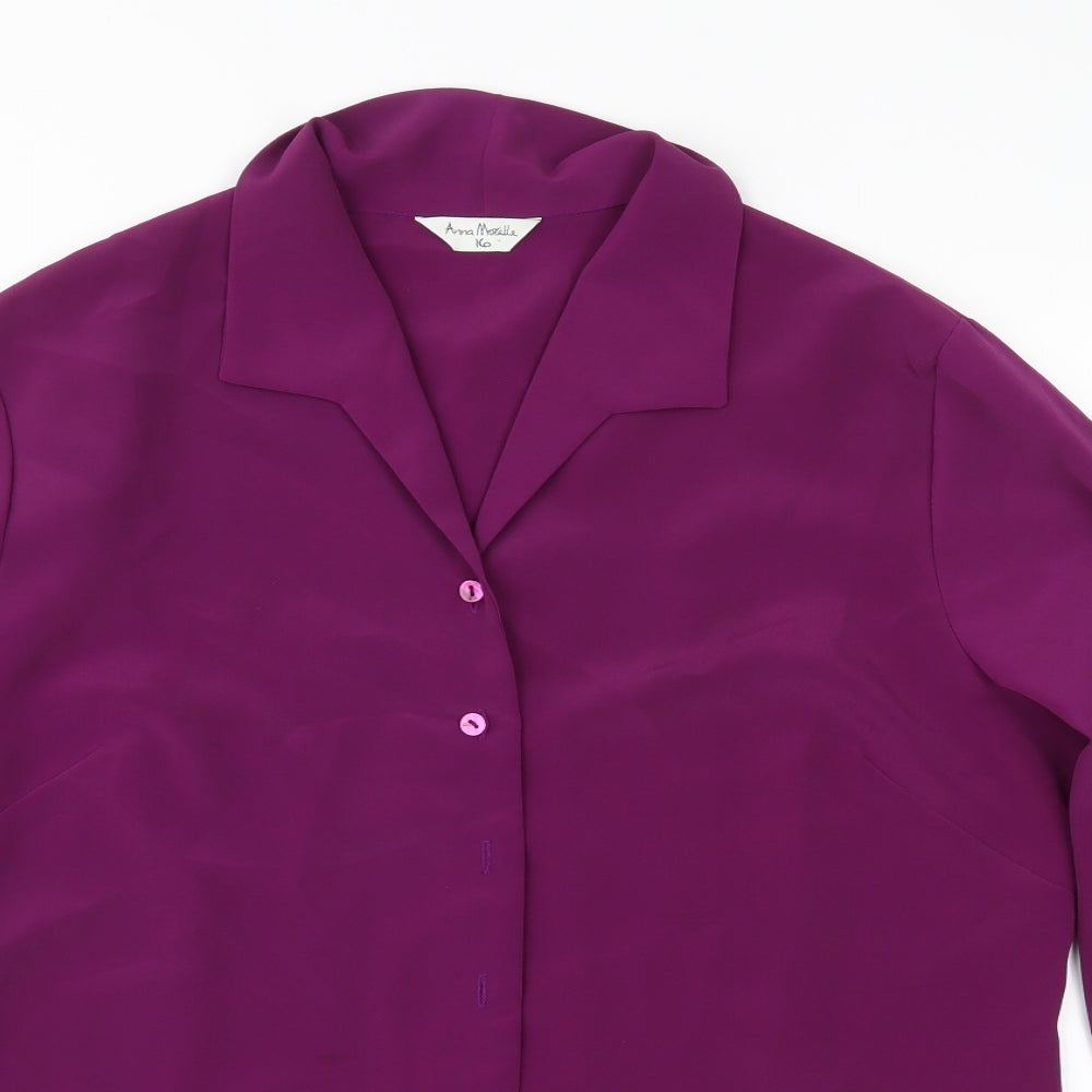 Anne Morella Womens Purple   Basic Blouse Size 16