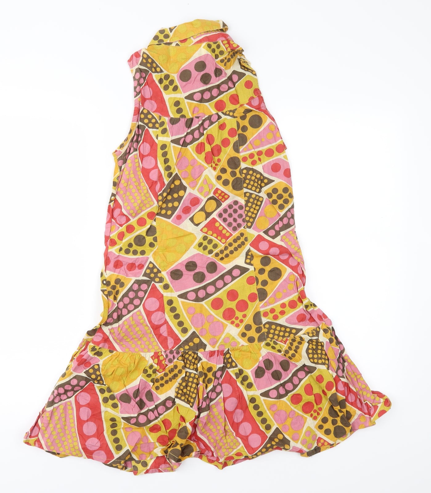River Island Womens Yellow Geometric  Fit & Flare  Size 10
