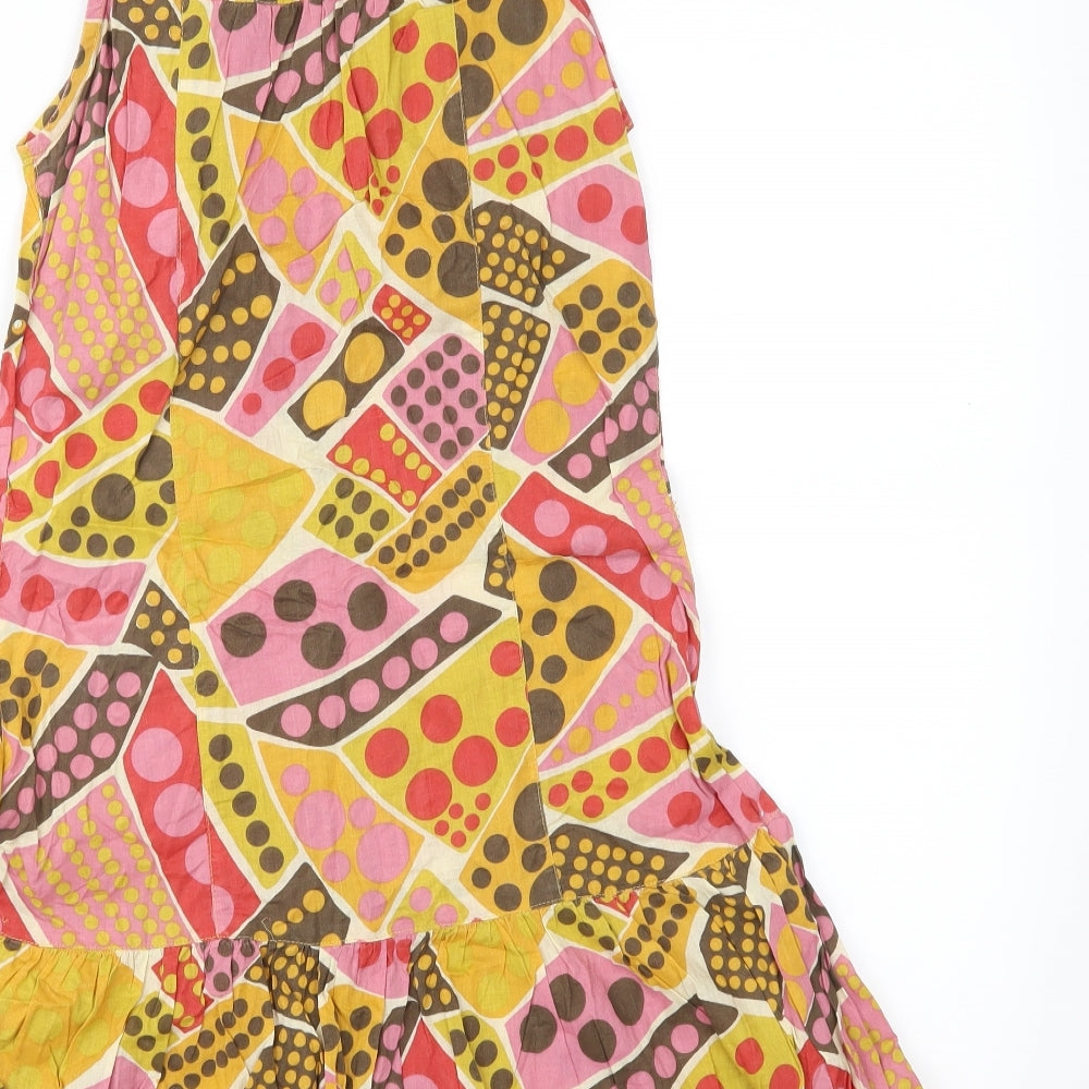 River Island Womens Yellow Geometric  Fit & Flare  Size 10
