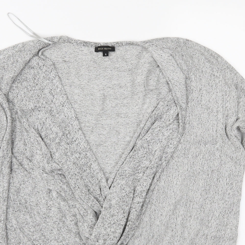 River Island Womens Grey  Knit Pullover Jumper Size 6
