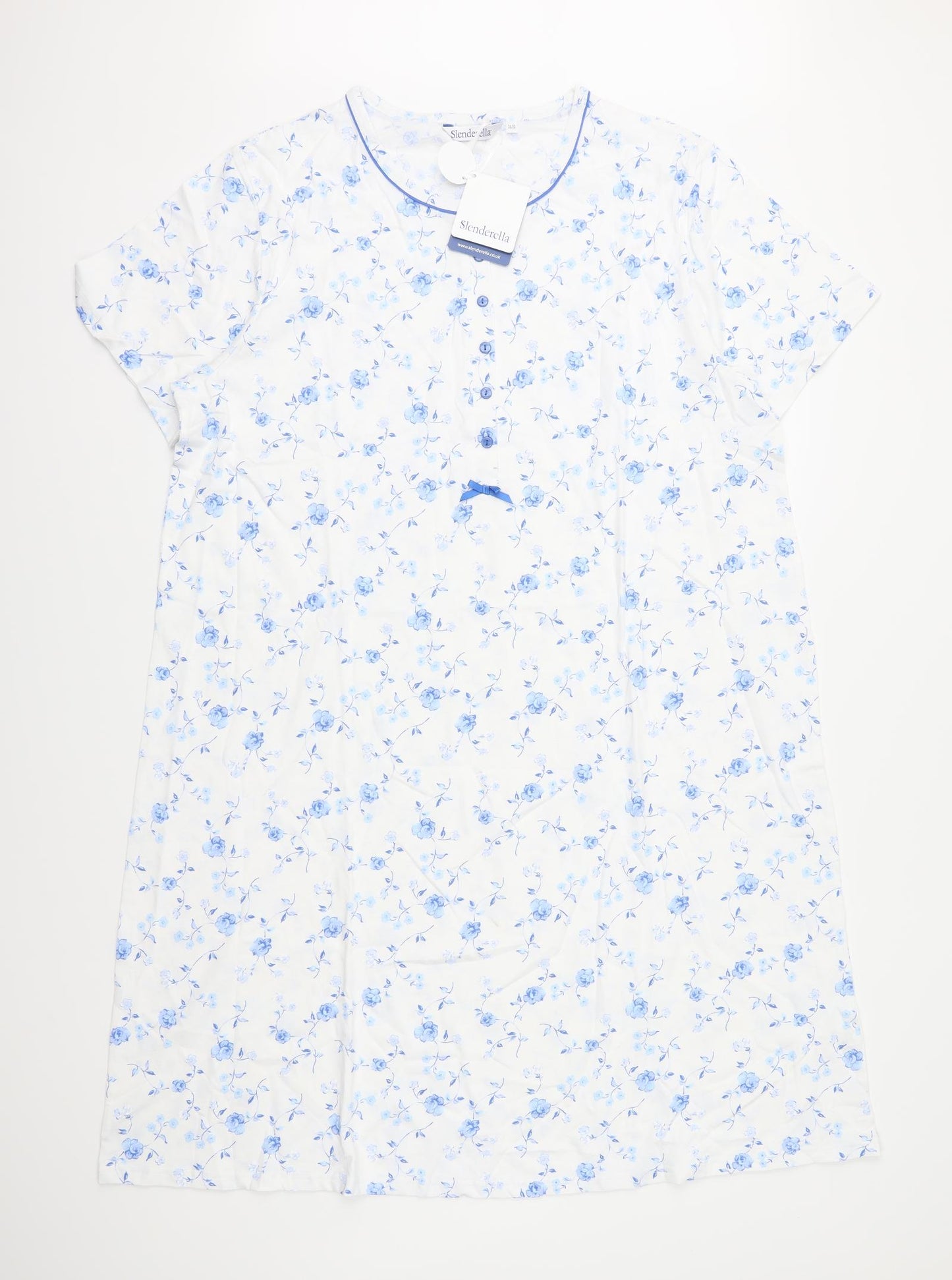 Slenderella Womens White Floral Jersey  Dress Size 20