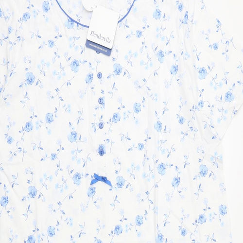 Slenderella Womens White Floral Jersey  Dress Size 20