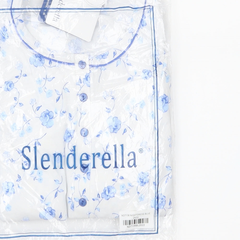 Slenderella Womens White Floral Jersey  Dress Size 20