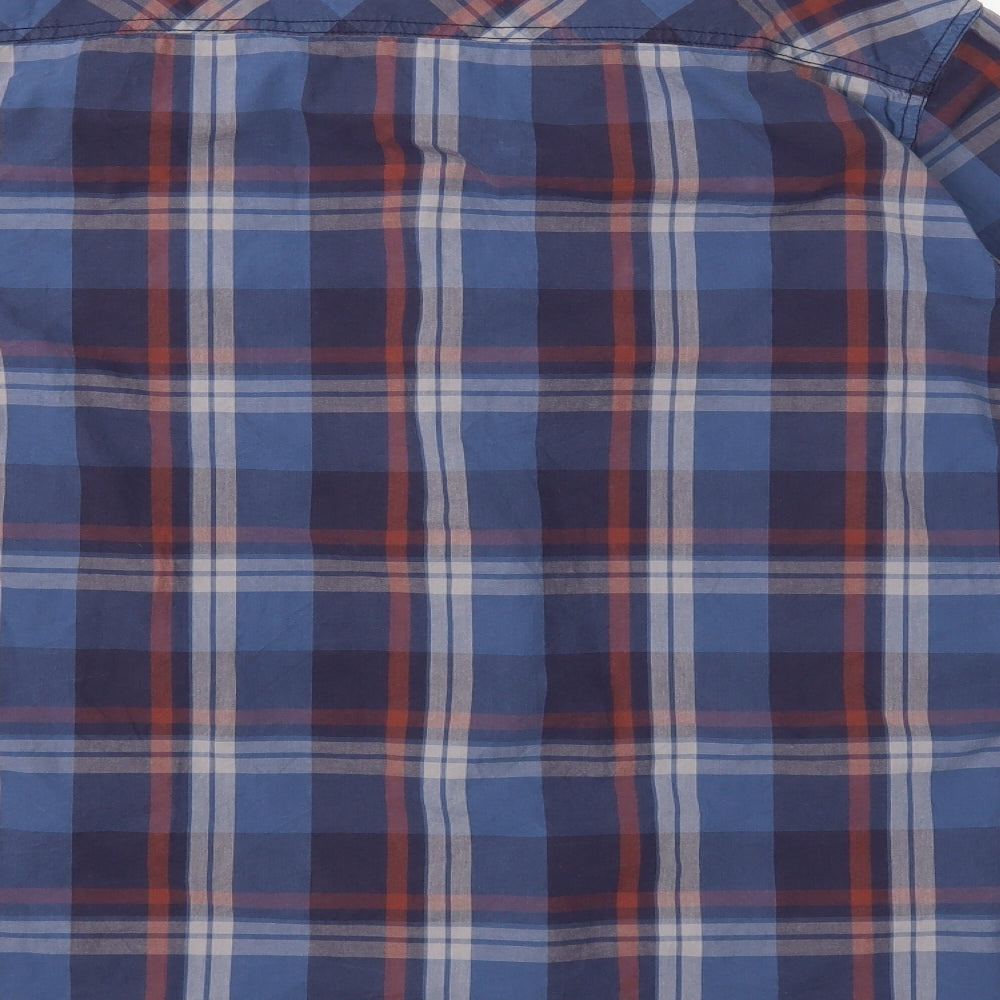 Weird Fish Mens Blue Check   Button-Up Size 2XL