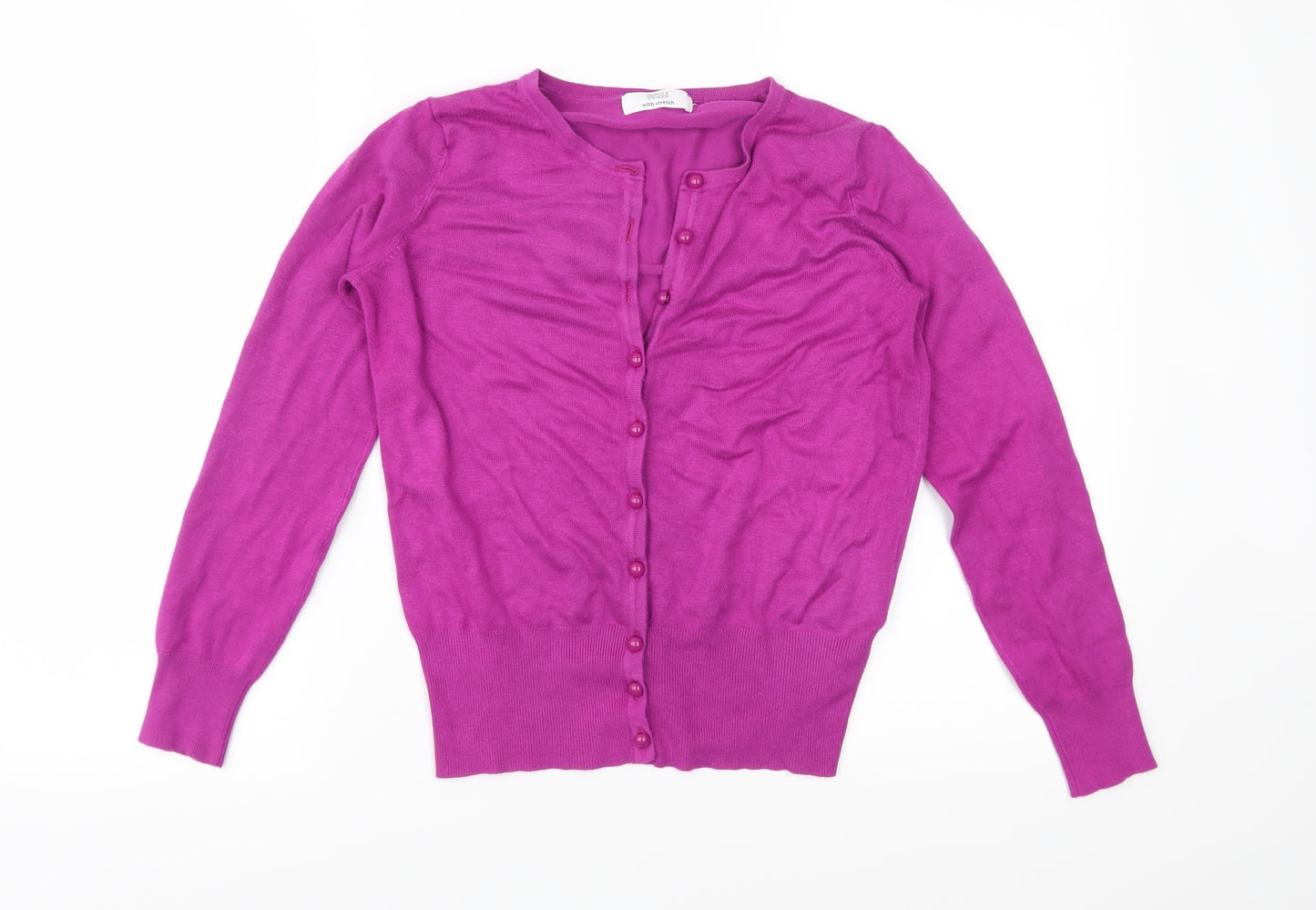 Marks and Spencer Womens Pink  Knit Cardigan Jumper Size 8