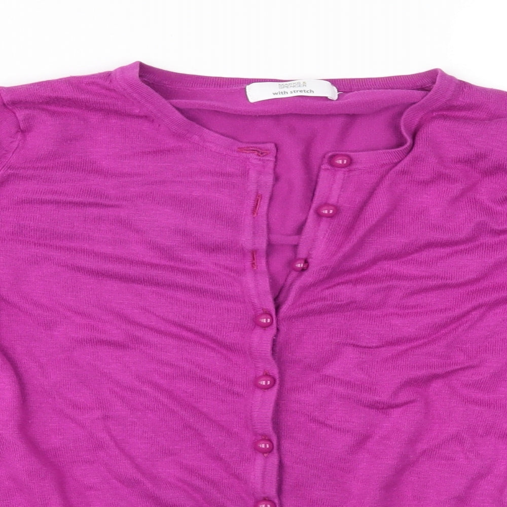 Marks and Spencer Womens Pink  Knit Cardigan Jumper Size 8