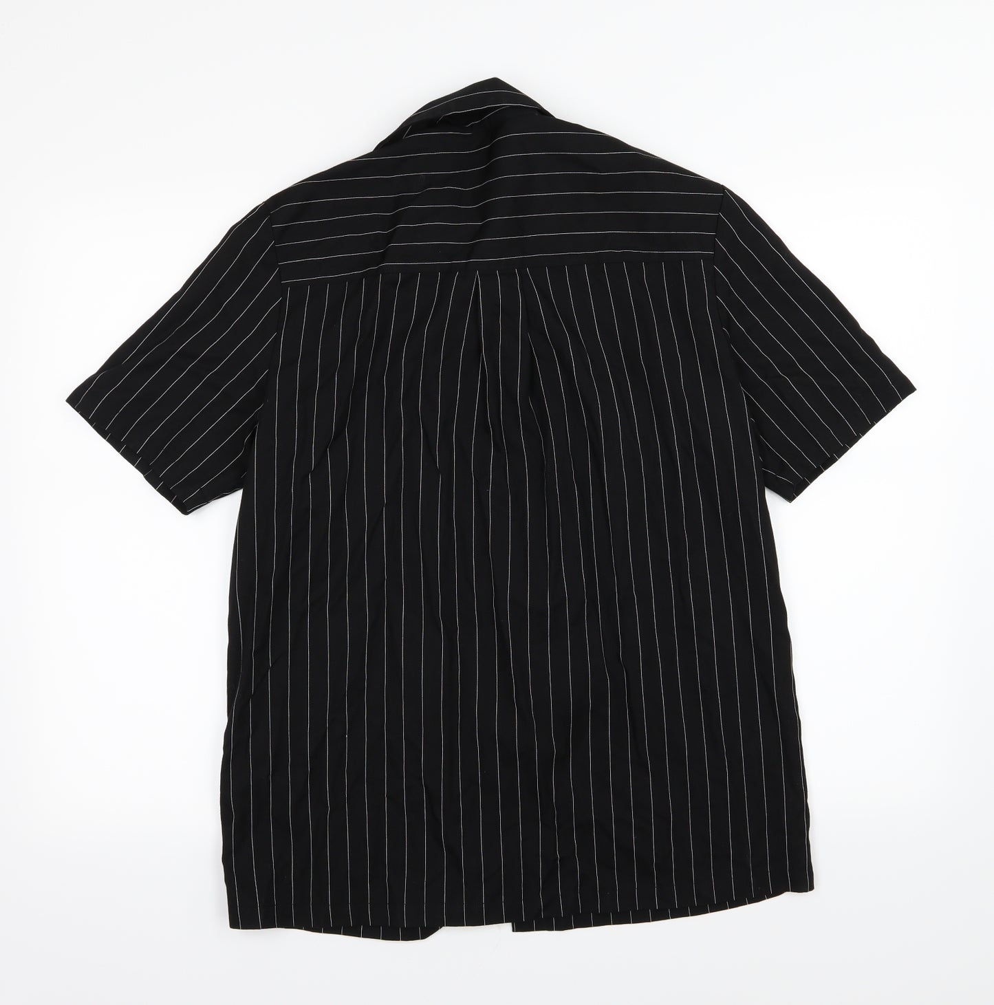 Weekday Mens Black Striped Woven  Button-Up Size XS