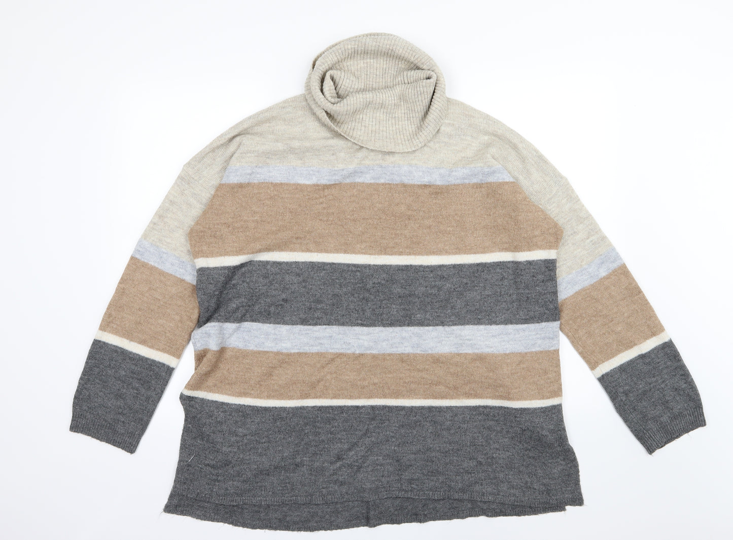 George Womens Multicoloured Striped Knit Pullover Jumper Size 18