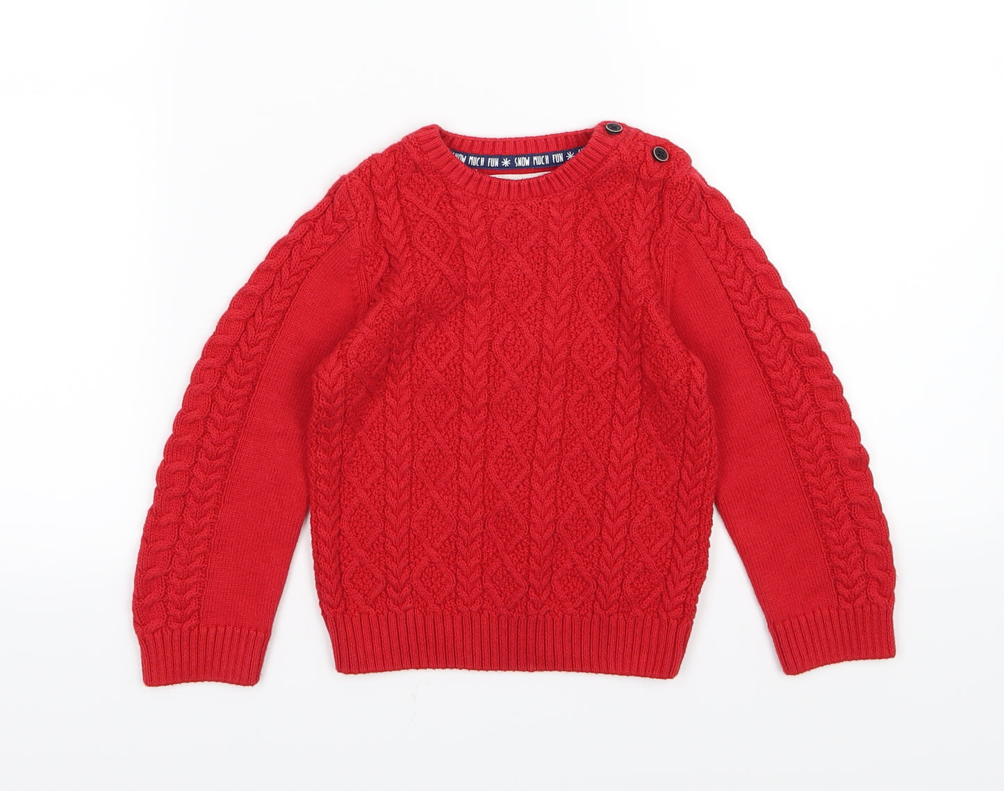 F&F Girls Red  Knit Pullover Jumper Size 18-24 Months