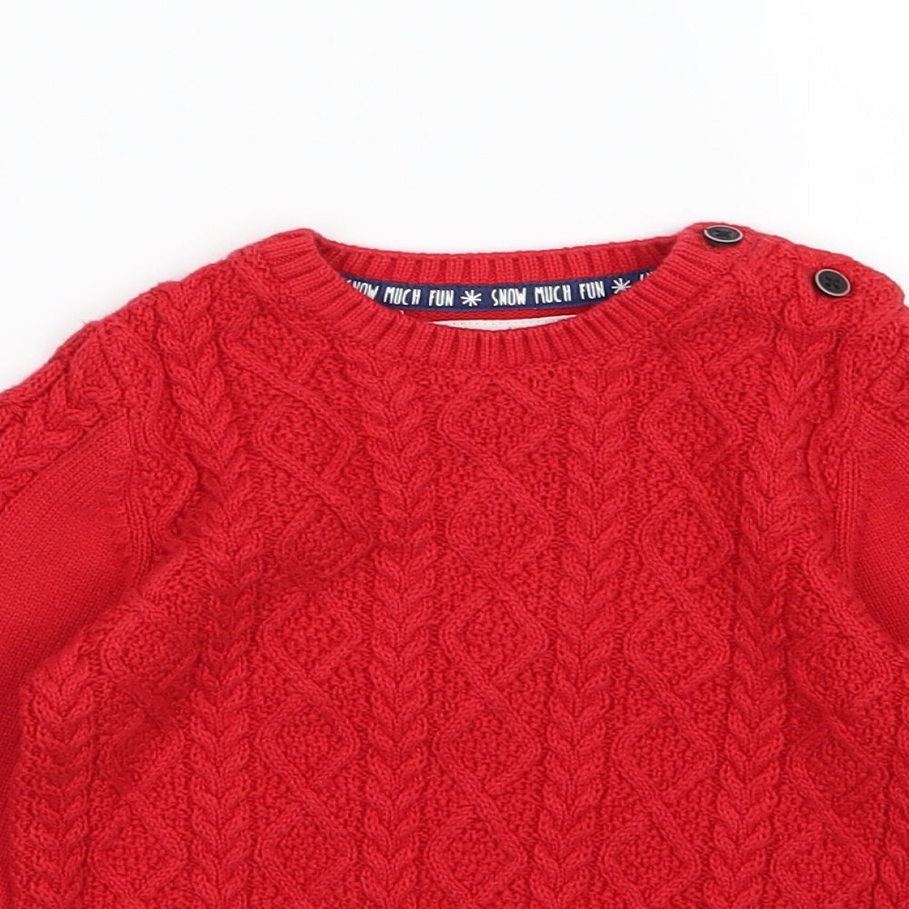 F&F Girls Red  Knit Pullover Jumper Size 18-24 Months