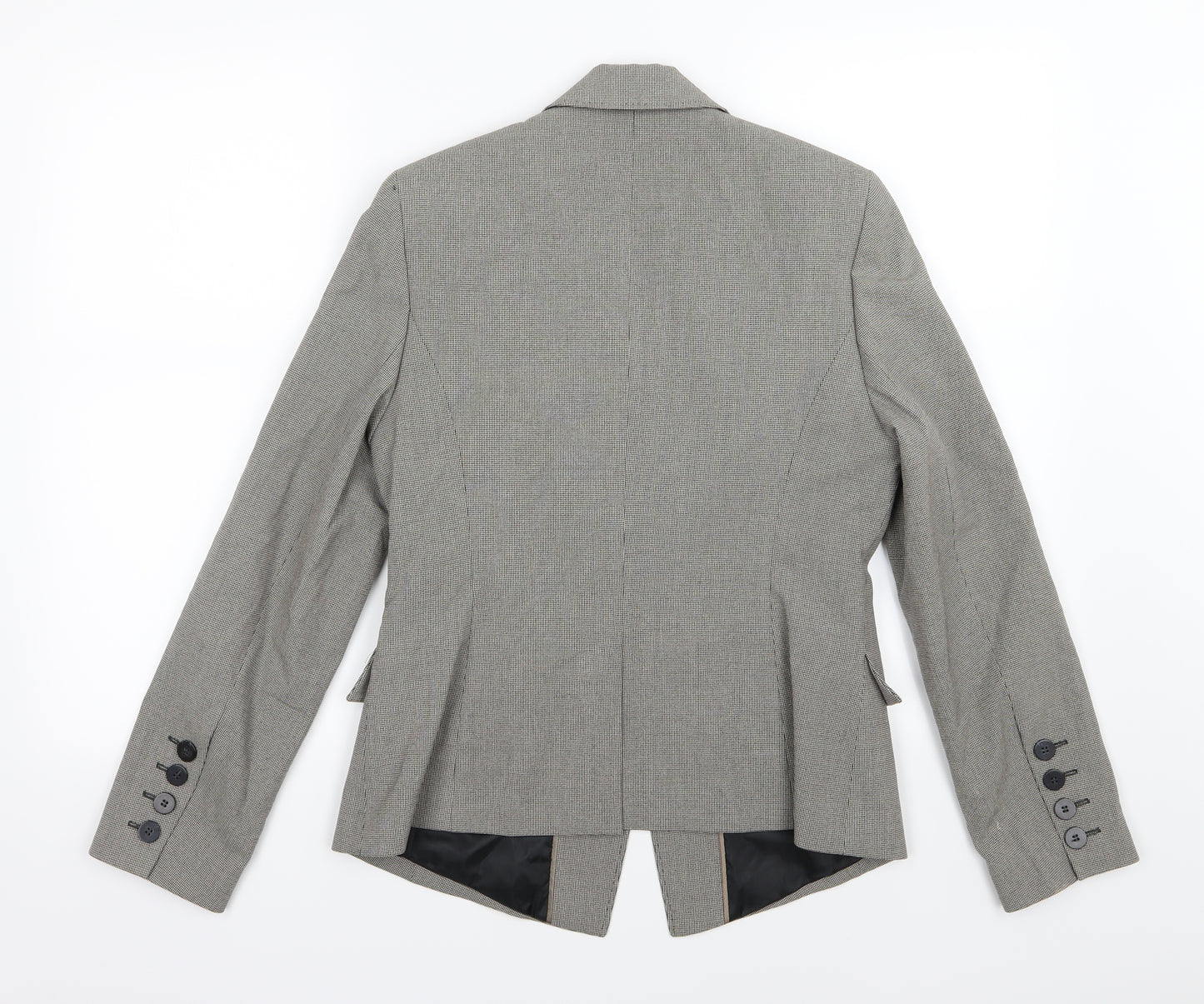 NEXT Womens Grey Houndstooth Rayon Jacket Suit Jacket Size 10
