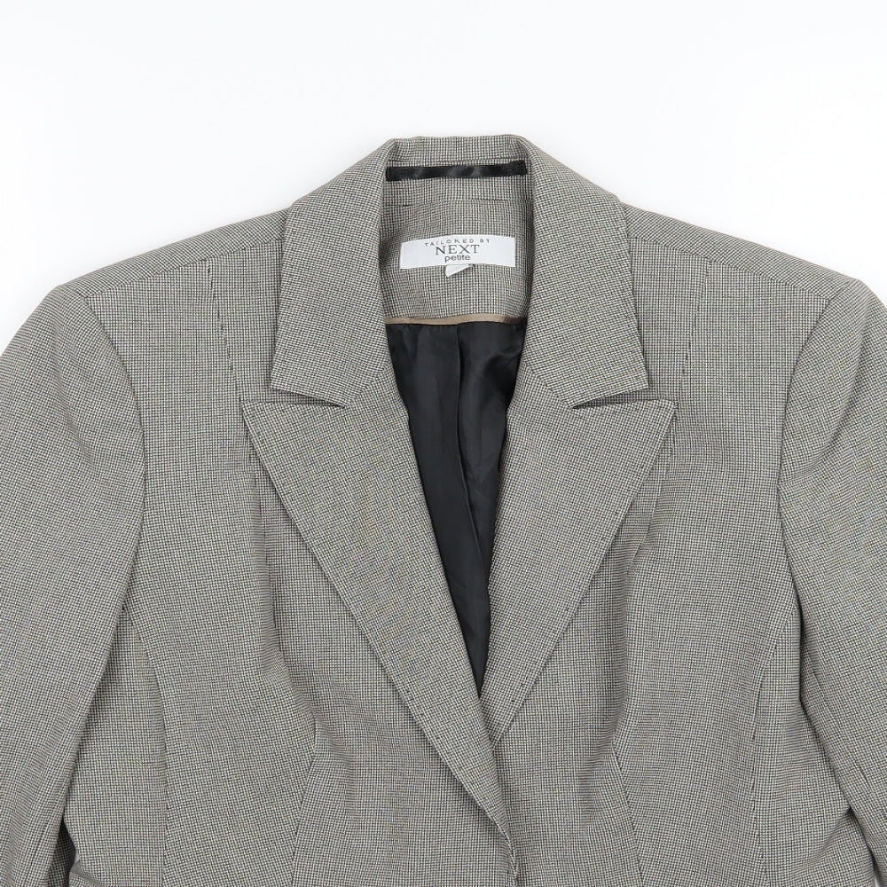 NEXT Womens Grey Houndstooth Rayon Jacket Suit Jacket Size 10