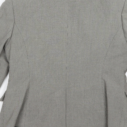 NEXT Womens Grey Houndstooth Rayon Jacket Suit Jacket Size 10