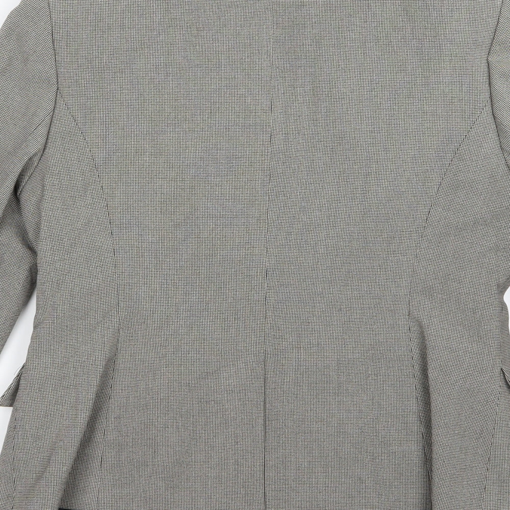 NEXT Womens Grey Houndstooth Rayon Jacket Suit Jacket Size 10