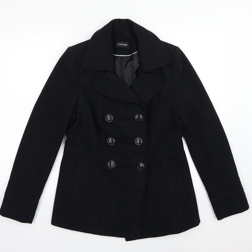 George Womens Black   Overcoat Coat Size 10
