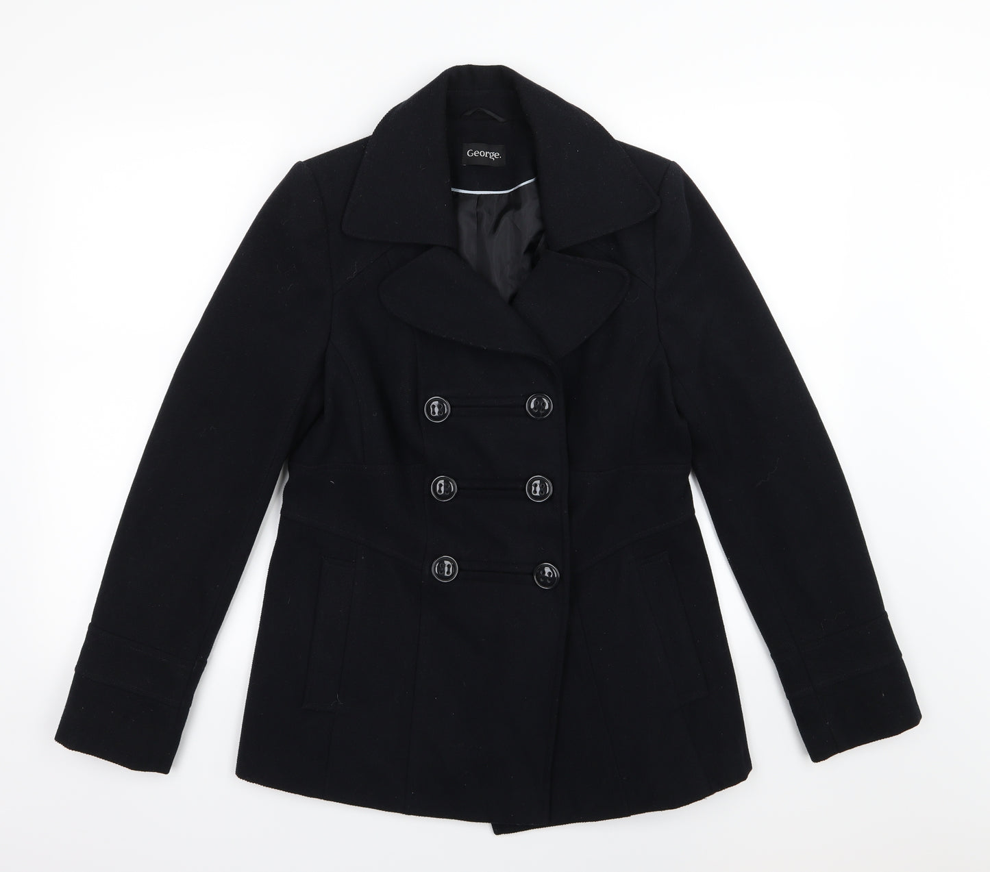 George Womens Black   Overcoat Coat Size 10