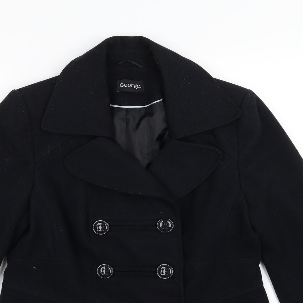 George Womens Black   Overcoat Coat Size 10