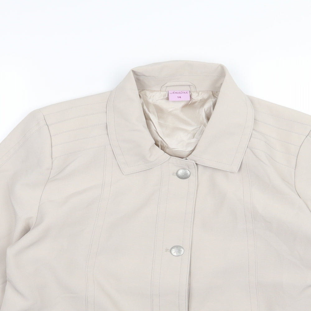 Amalina Womens Beige   Jacket  Size 14