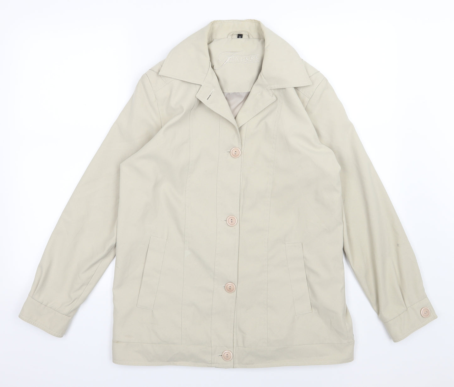 Finesse Womens Beige   Overcoat Coat Size 10