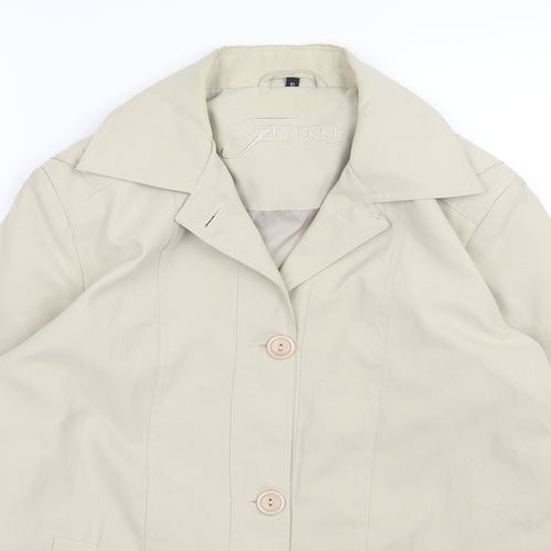 Finesse Womens Beige   Overcoat Coat Size 10