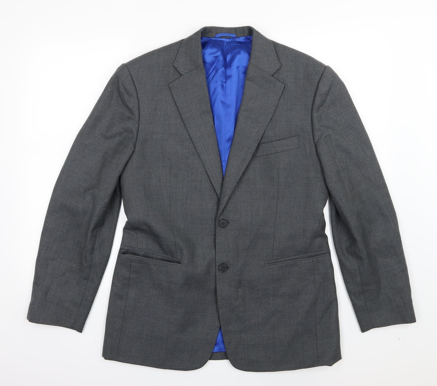 Preworn Mens Grey  Rayon Jacket Suit Jacket Size 36