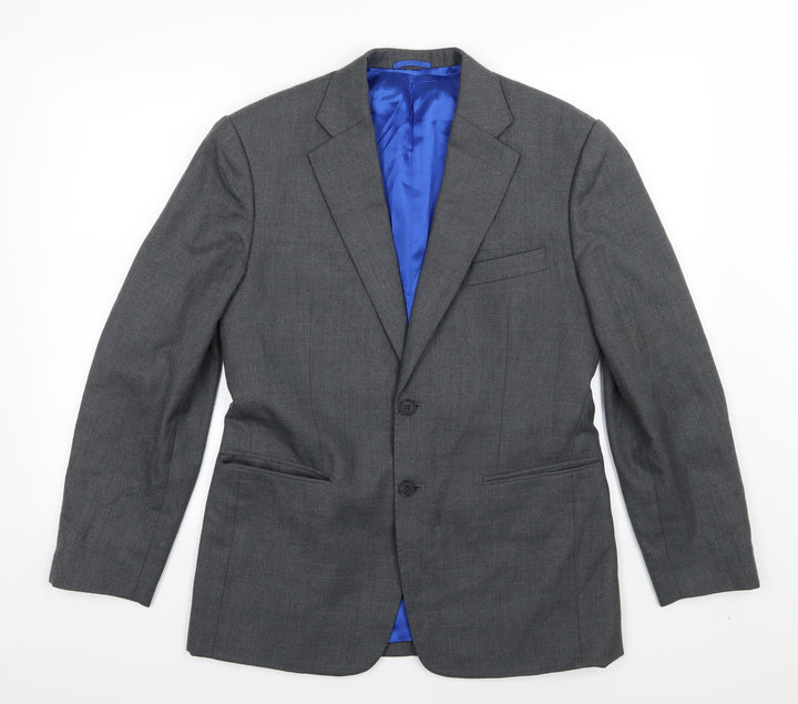 Preworn Mens Grey  Rayon Jacket Suit Jacket Size 36