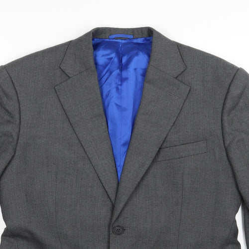 Preworn Mens Grey  Rayon Jacket Suit Jacket Size 36