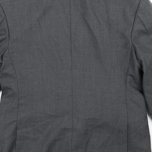 Preworn Mens Grey  Rayon Jacket Suit Jacket Size 36