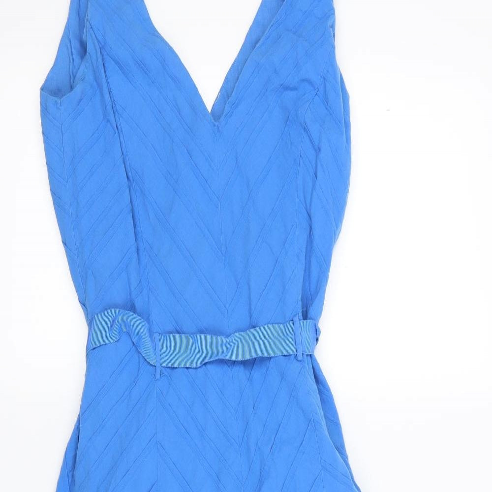 New Look Womens Blue  Woven Skater Dress  Size 10