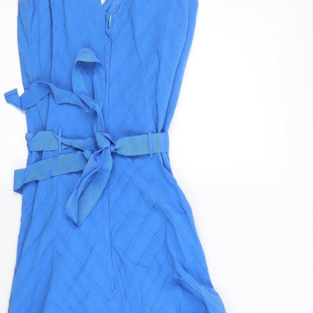 New Look Womens Blue  Woven Skater Dress  Size 10