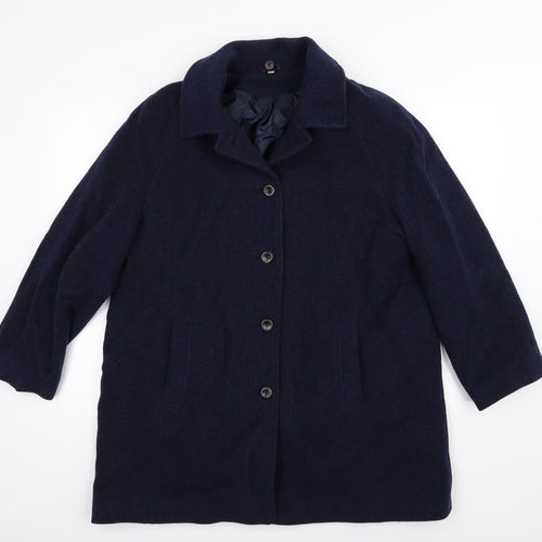 EWM Womens Blue   Overcoat Coat Size 18