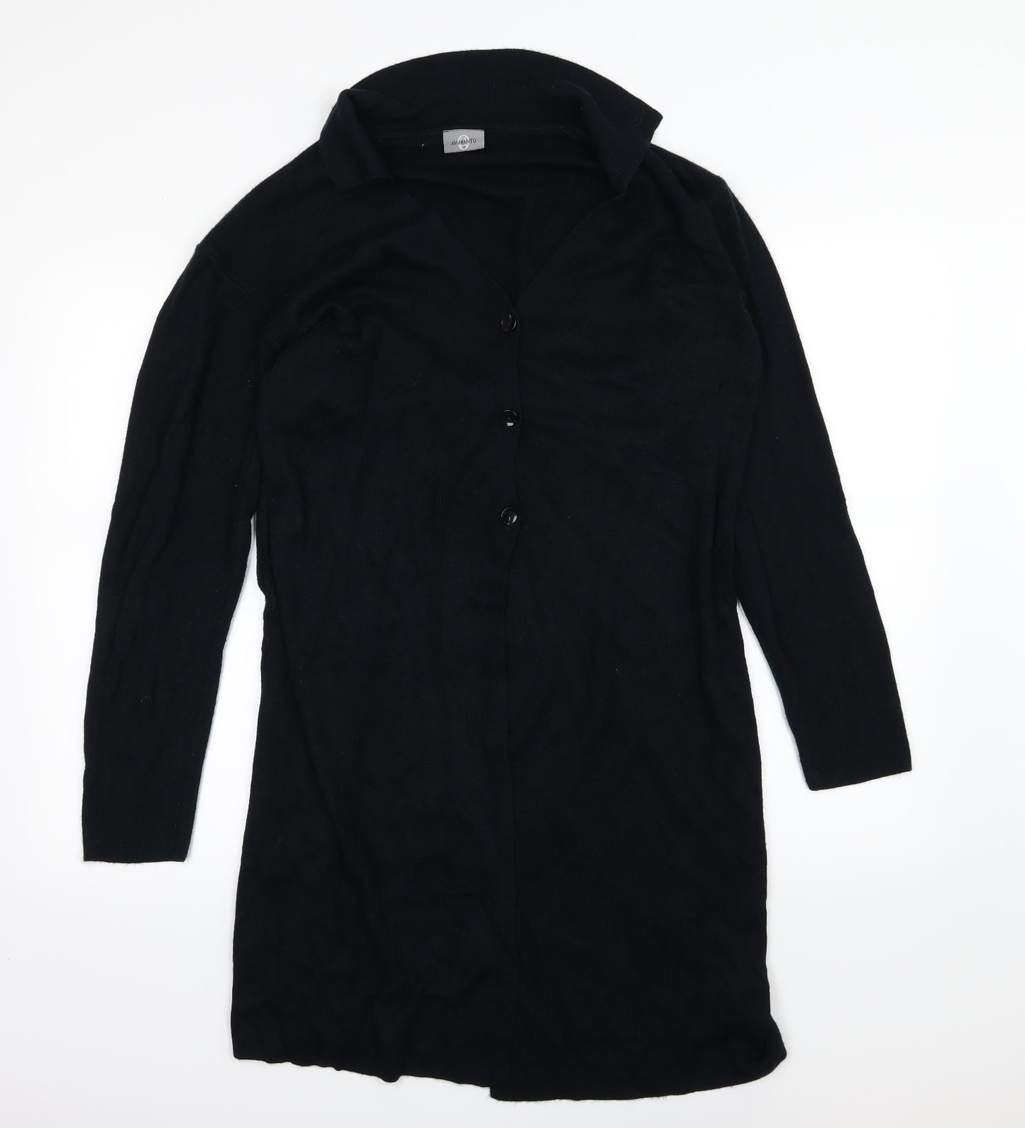 AMARANTO Womens Black  Knit Cardigan Jumper Size 16