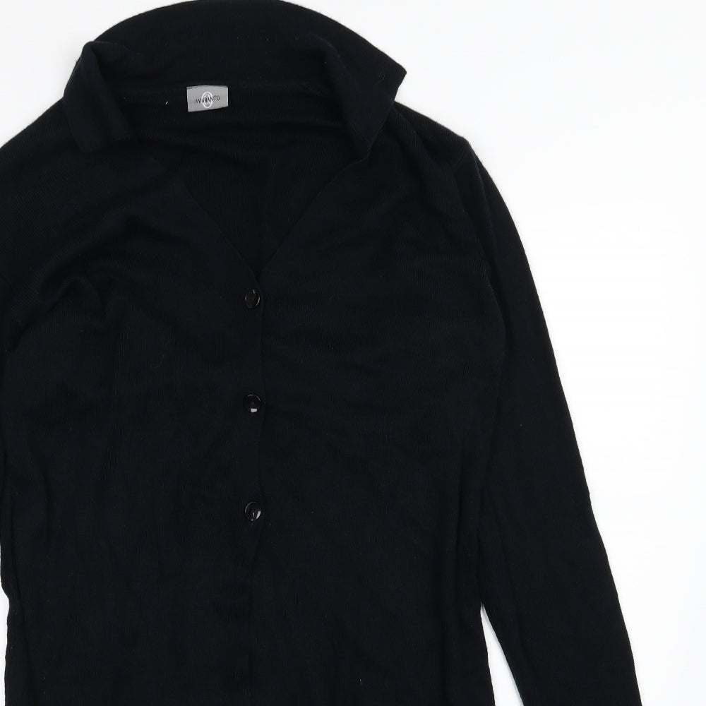 AMARANTO Womens Black  Knit Cardigan Jumper Size 16