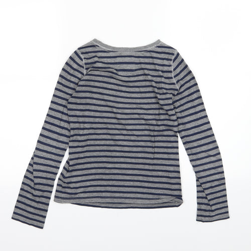 abercrombie kids Boys Grey Striped Jersey Basic T-Shirt Size M