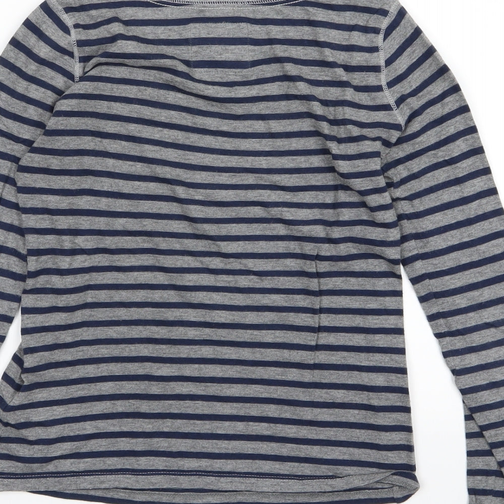 abercrombie kids Boys Grey Striped Jersey Basic T-Shirt Size M