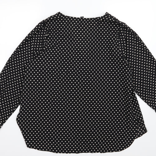 New Look Womens Black Polka Dot Chiffon Basic Blouse Size 20