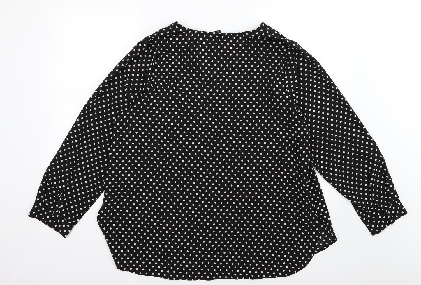 New Look Womens Black Polka Dot Chiffon Basic Blouse Size 20
