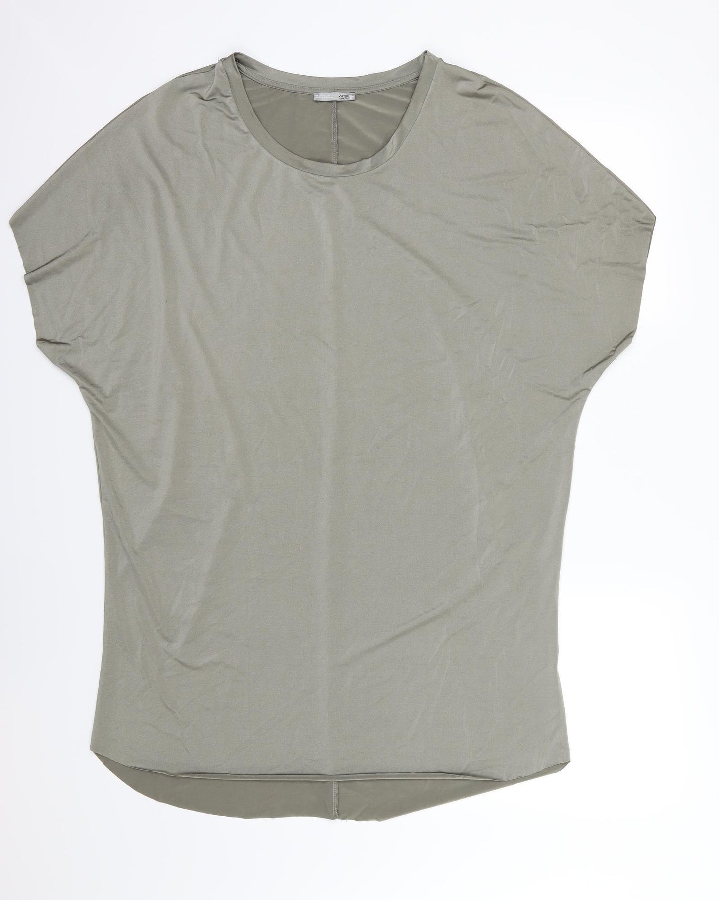 Zara Womens Green   Basic T-Shirt Size L  - Long line