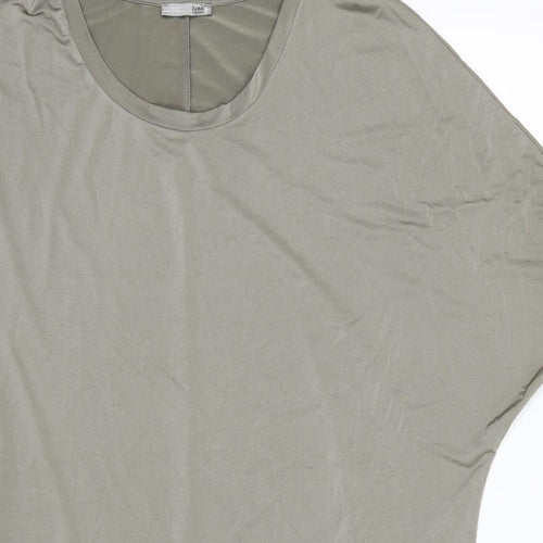 Zara Womens Green   Basic T-Shirt Size L  - Long line