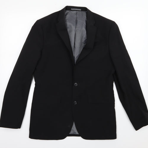 Cedar Wood State Mens Black  Rayon Jacket Suit Jacket Size 38