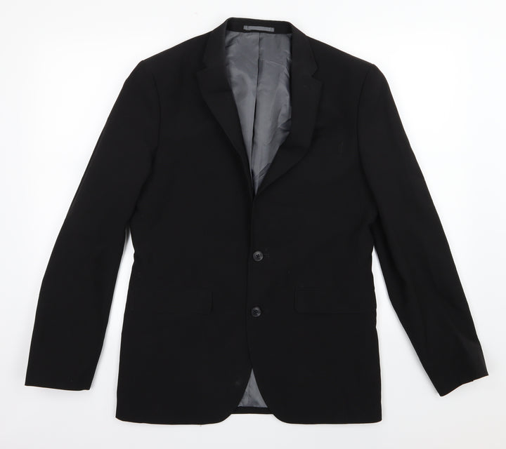 Cedar Wood State Mens Black Rayon Jacket Suit Jacket Size 38