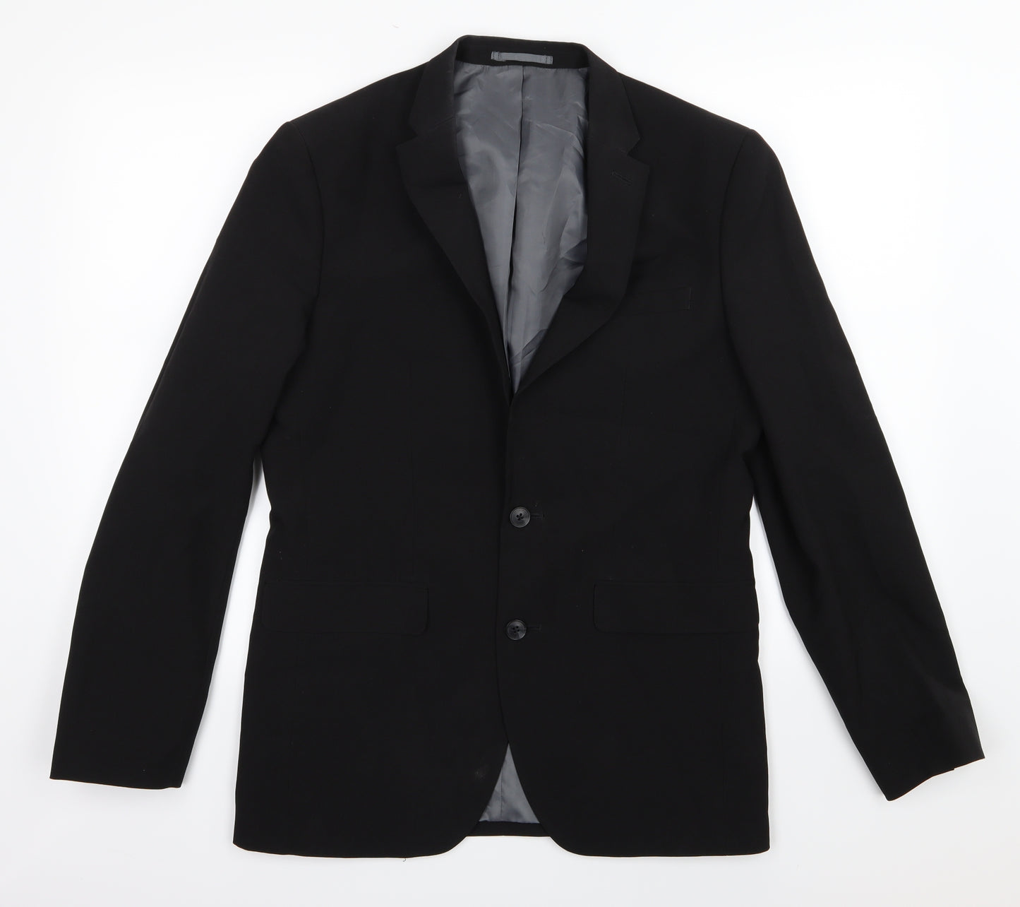 Cedar Wood State Mens Black  Rayon Jacket Suit Jacket Size 38